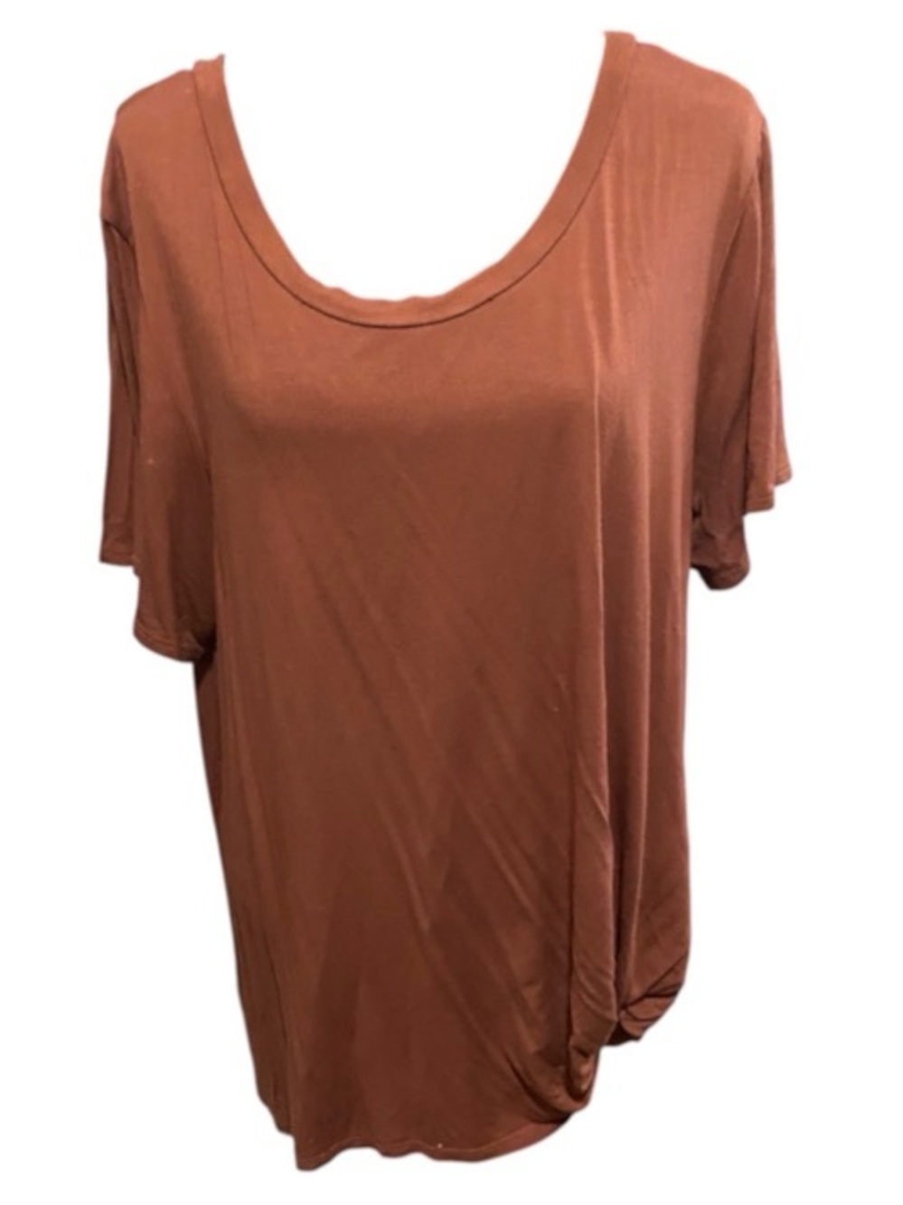 French Pastry Rust Scoop Neck Top